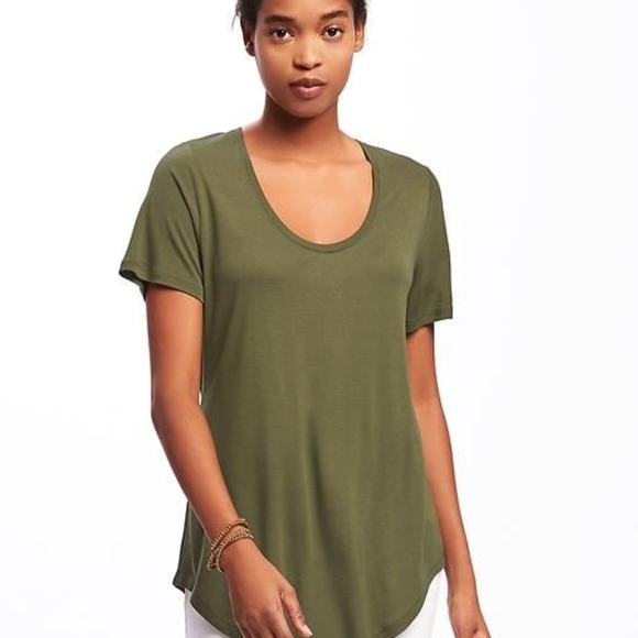 Old Navy Tops - Old Navy Luxe Olive Tee Size M
